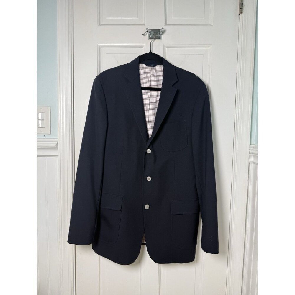 Brooks Brothers Tessuto Marzotto Navy Blue Classic 3 Button Blazer 42L